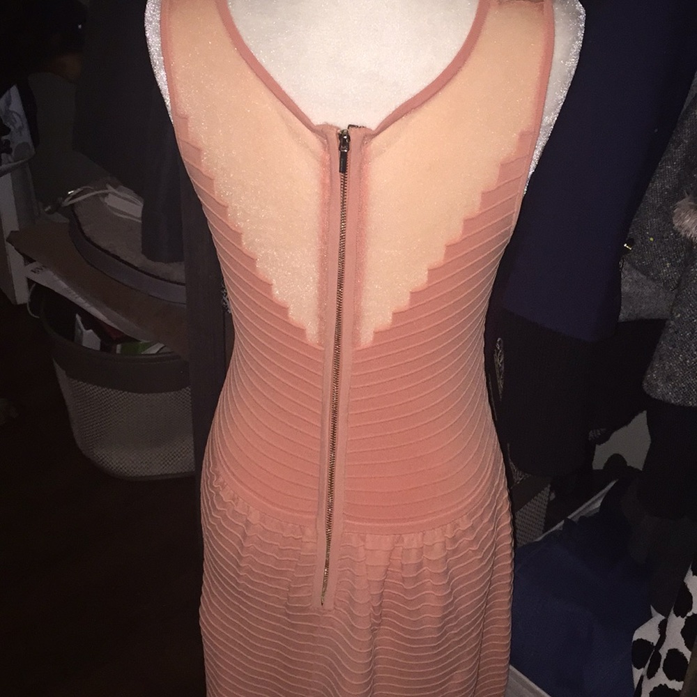 Sexy spring Bebe peach dress - Picture 3 of 7